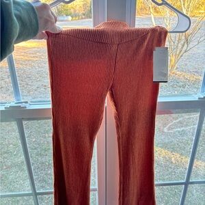 Girls Cozy Kids Ribbed Pants in Rust size (L) NWT